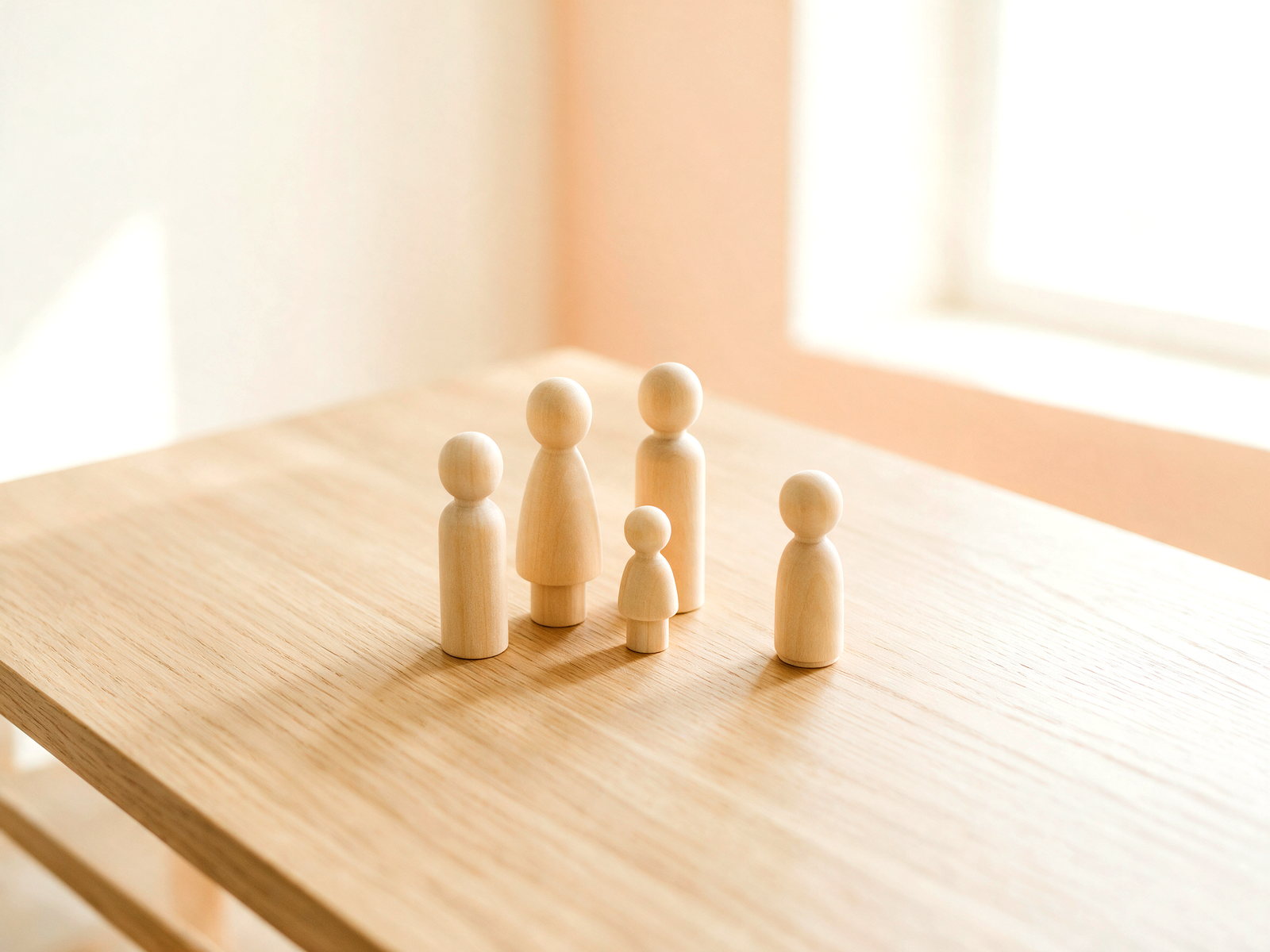 Systemisches Stellen mit Holzfiguren